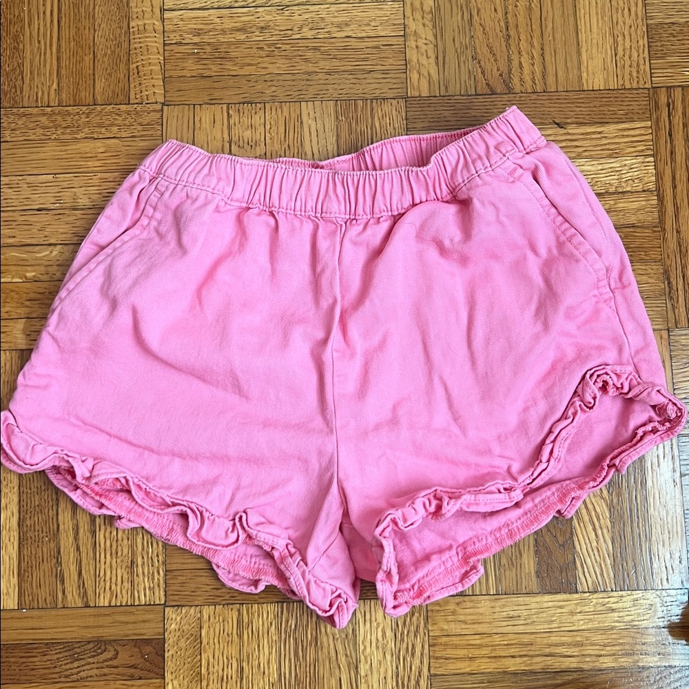 Crewcuts Girls Pink Ruffle Hem Shorts